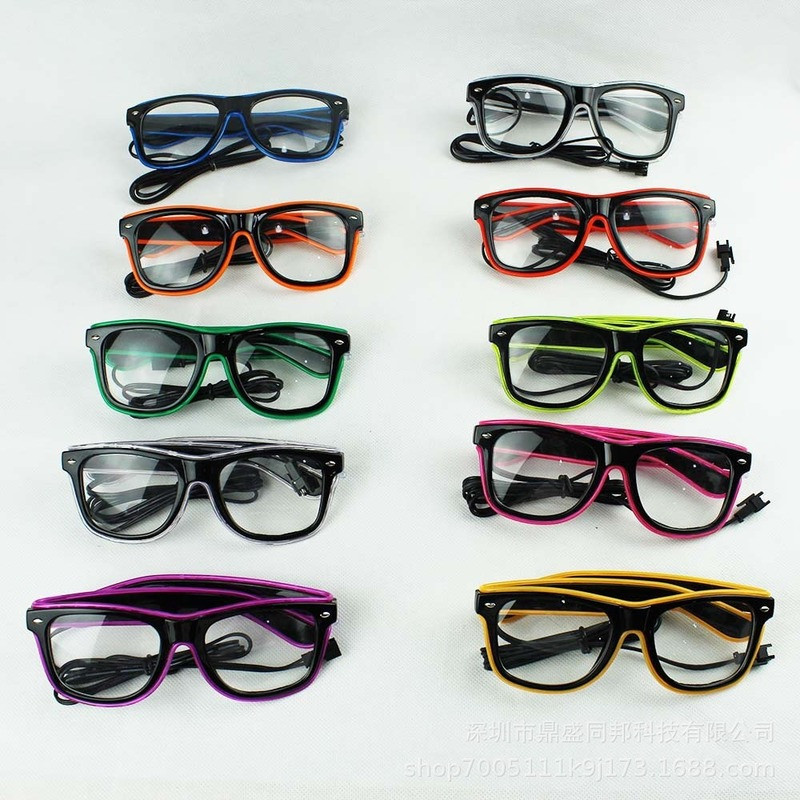 Neoniniai akiniai Šviečiantys akiniai LED vakarėlis Dovanos Muzika Naktinė Atmosfera Priemonės Apšvietimas Švytėjimas Akiniai nuo saulės Vakarėlio dekoras Led akiniai