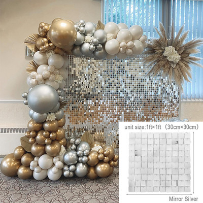 Prelijevajuća pozadina za zabavu sa šljokicama Svjetlucavi kvadratni zid sa šljokicama Popularni dekori za vjenčanje Baby Shower Rođendanske dekoracije