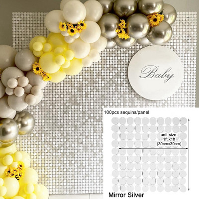 Prelijevajuća pozadina za zabavu sa šljokicama Svjetlucavi kvadratni zid sa šljokicama Popularni dekori za vjenčanje Baby Shower Rođendanske dekoracije