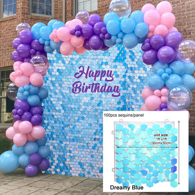 Prelijevajuća pozadina za zabavu sa šljokicama Svjetlucavi kvadratni zid sa šljokicama Popularni dekori za vjenčanje Baby Shower Rođendanske dekoracije