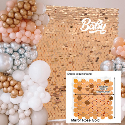 Prelijevajuća pozadina za zabavu sa šljokicama Svjetlucavi kvadratni zid sa šljokicama Popularni dekori za vjenčanje Baby Shower Rođendanske dekoracije