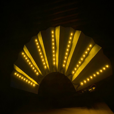 Λάμψη Πτυσσόμενος ανεμιστήρας LED Χορευτικά φώτα Νυχτερινή παράσταση DJ Fluorescent Bar Night Club Party Δώρα Απόκριες Διακόσμηση Ανεμιστήρας που αλλάζει χρώμα