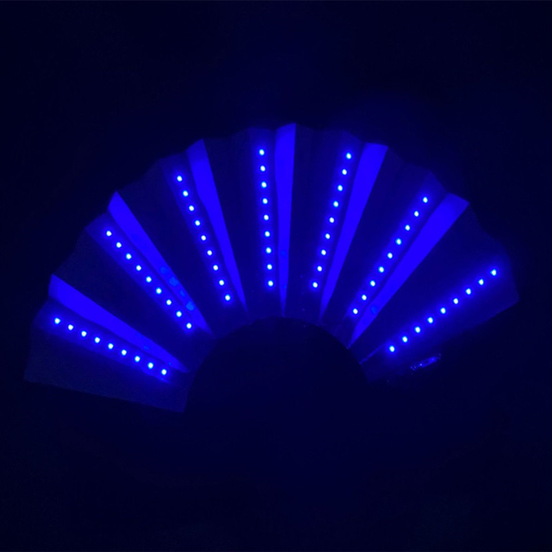 Λάμψη Πτυσσόμενος ανεμιστήρας LED Χορευτικά φώτα Νυχτερινή παράσταση DJ Fluorescent Bar Night Club Party Δώρα Απόκριες Διακόσμηση Ανεμιστήρας που αλλάζει χρώμα