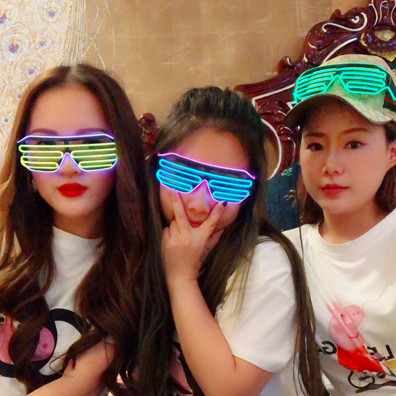 LED helendavad prillid helendavad Halloweeni helendavad neoon jõulupidu bril vilkuvad helendavad päikeseprillid klaasifestivali tarvikud