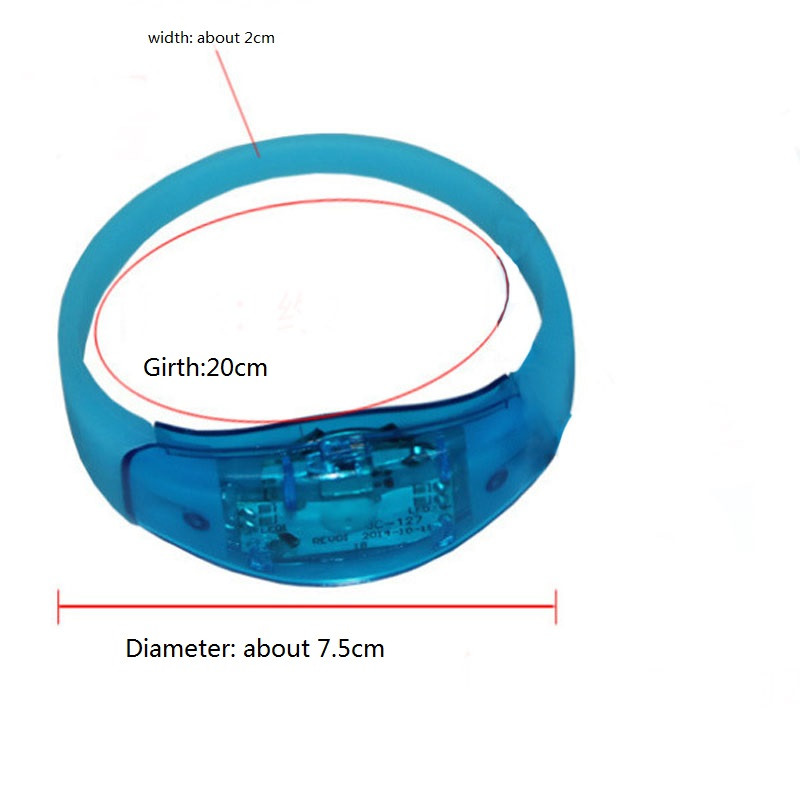 Silikoninis garsas valdomas LED šviesos apyrankė, aktyvuota švytinti blykstė apyrankė, apyrankė, dovana vestuvių vakarėliui, skirta Helovino Kalėdoms