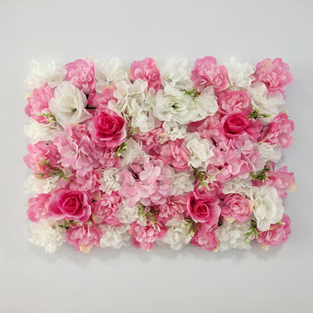 Silk Rose Flower Πάνελ τοίχου Τεχνητά λουλούδια για γάμο Baby shower Φωτογραφικό πάρτι γενεθλίων σκηνικό διακόσμηση σπιτιού 60X40cm
