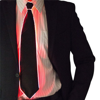 Мъжка светеща вратовръзка EL Wire Neon LED светещо парти Haloween Коледа Светеща светеща украса DJ Bar Club Stage Prop Облекло