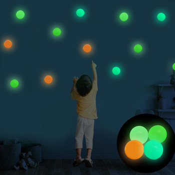 1/2/4 бр. Светеща лепкава топка за стена Party Fluorescent Glowing Stress Ball Home Decor Детски подарък Играчка за тревожност Светеща в тъмното