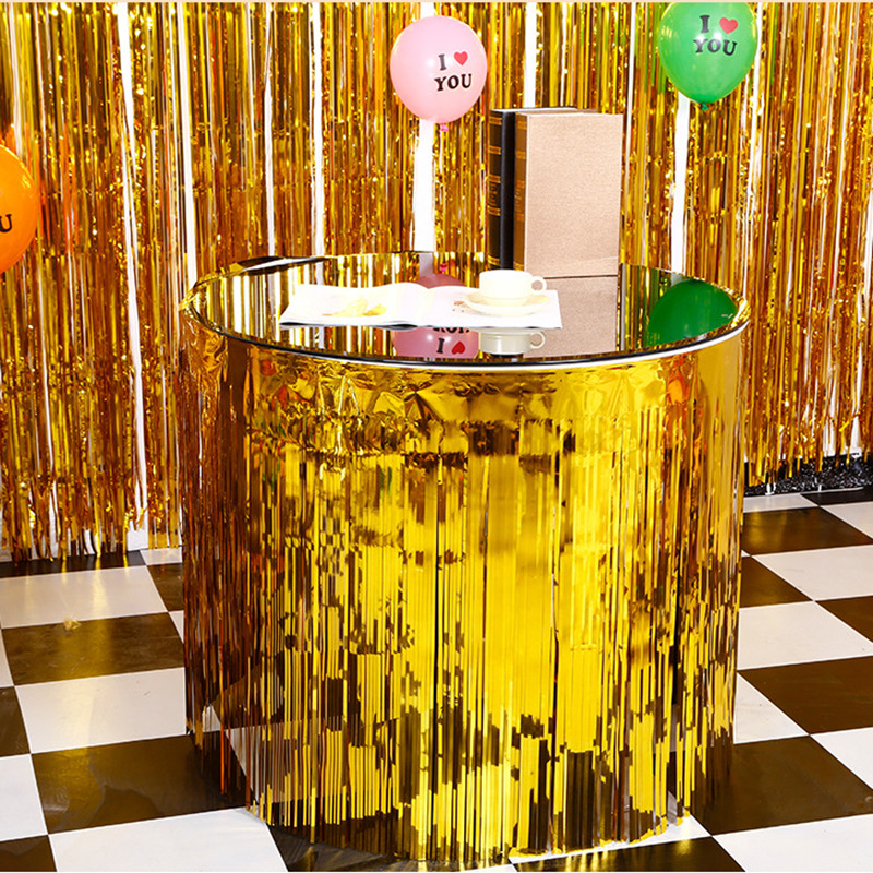 Blizgučiai blizgantys Gimtadienio papuošimai Metaliniai gimtadienio papuošimai Suaugusiųjų Havajų vakarėlio reikmenys Folijos vestuvių fonas