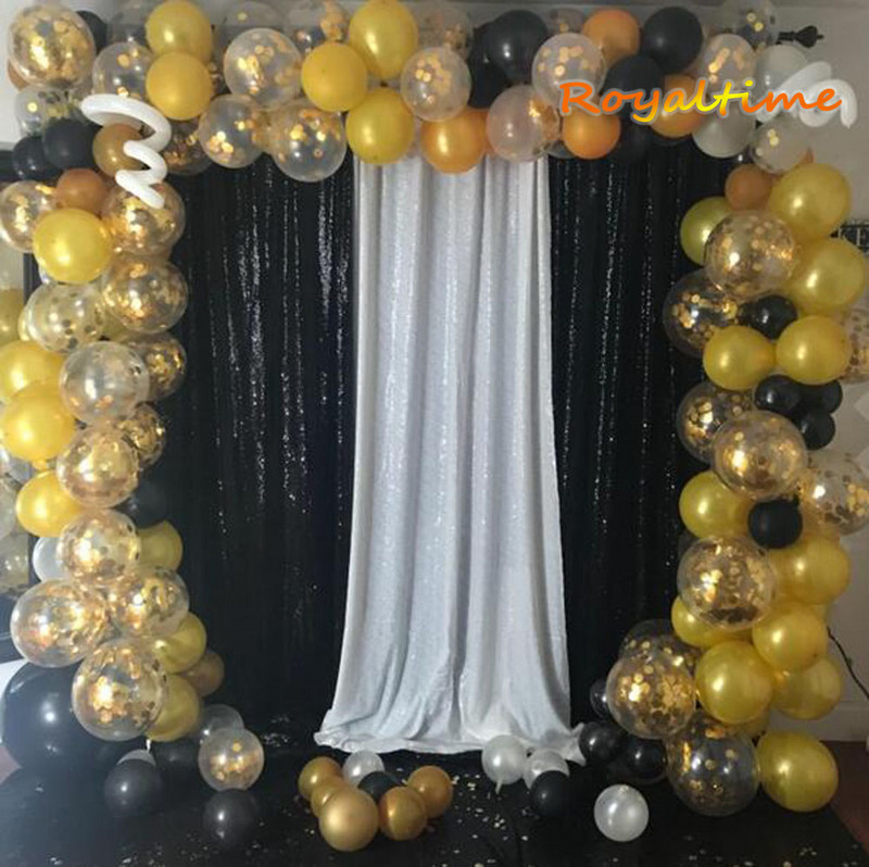 Royaltime Photo Booth Backdrop γενεθλίων Γυαλιστερό χρυσό φόντο γάμου Κουρτίνα διακόσμηση πάρτι -M191125