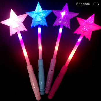 1 τμχ Light Stick Φθορίζον Διακόσμηση πάρτι Fairy Magic Wand Happy Luminous Girl Birthday Party Supplies Let\'s Glow Kids Favor Gift