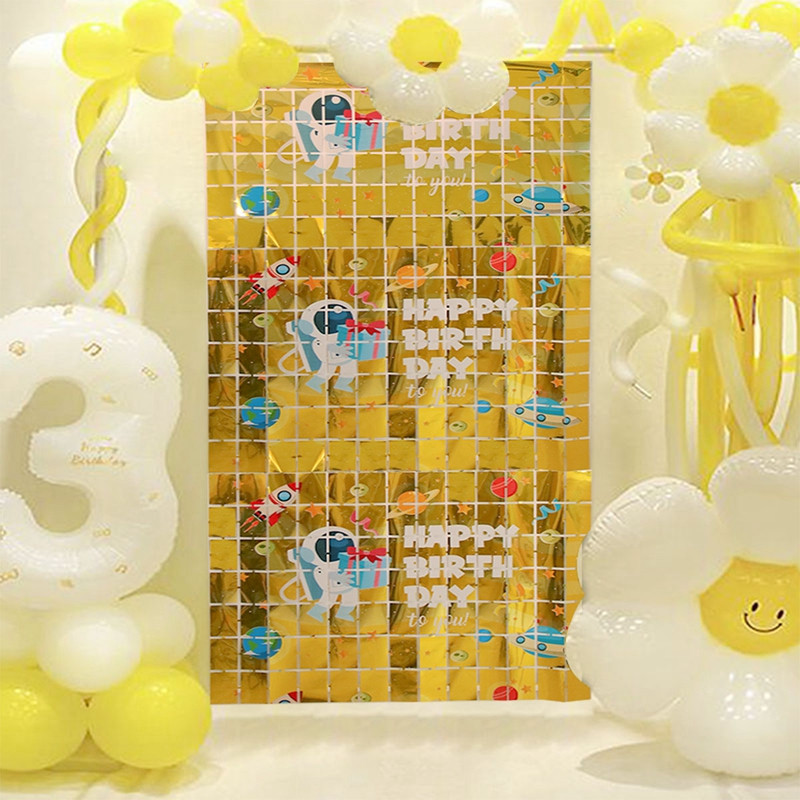 Peo taustakardinad Säravad Must Kuld Tinsel Fringe Fooliumkardina Taust Palju õnne sünnipäevaks Kaunistus Täiskasvanute aastapäev