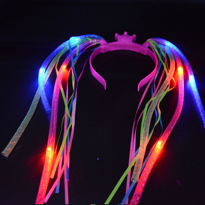 1 kom, djeca, odrasli, LED tijara, kruna, svjetiljka za uho, traka za glavu, cvjetni vijenac, neonska zabava, gumica za kosu, vjenčanje, rođendanski dar Božićni Navidad