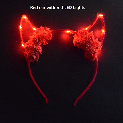 1 kom, djeca, odrasli, LED tijara, kruna, svjetiljka za uho, traka za glavu, cvjetni vijenac, neonska zabava, gumica za kosu, vjenčanje, rođendanski dar Božićni Navidad