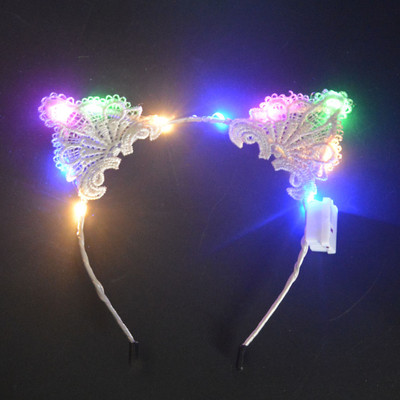1 kom, djeca, odrasli, LED tijara, kruna, svjetiljka za uho, traka za glavu, cvjetni vijenac, neonska zabava, gumica za kosu, vjenčanje, rođendanski dar Božićni Navidad