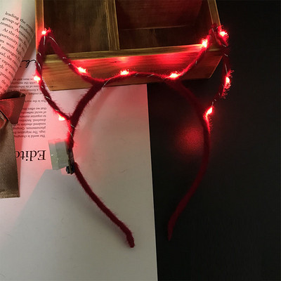 1 kom, djeca, odrasli, LED tijara, kruna, svjetiljka za uho, traka za glavu, cvjetni vijenac, neonska zabava, gumica za kosu, vjenčanje, rođendanski dar Božićni Navidad