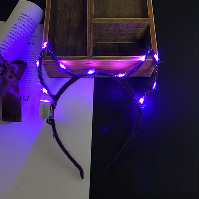 1 kom, djeca, odrasli, LED tijara, kruna, svjetiljka za uho, traka za glavu, cvjetni vijenac, neonska zabava, gumica za kosu, vjenčanje, rođendanski dar Božićni Navidad