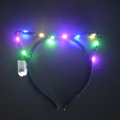 1 kom, djeca, odrasli, LED tijara, kruna, svjetiljka za uho, traka za glavu, cvjetni vijenac, neonska zabava, gumica za kosu, vjenčanje, rođendanski dar Božićni Navidad