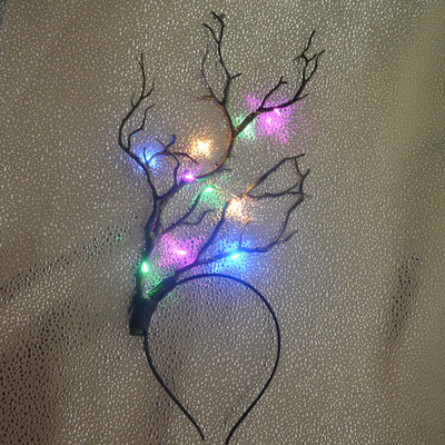 1 kom, djeca, odrasli, LED tijara, kruna, svjetiljka za uho, traka za glavu, cvjetni vijenac, neonska zabava, gumica za kosu, vjenčanje, rođendanski dar Božićni Navidad