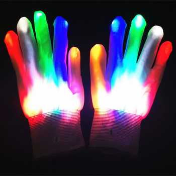 Коледни LED ръкавици Neon Guantes Светеща светлина за Хелоуин Подпори Светещи мигащи ръкавици с череп Сценичен костюм Коледни принадлежности