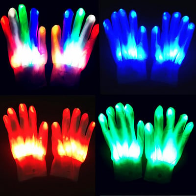 Χριστουγεννιάτικα γάντια LED Neon Guantes Λαμπερά στηρίγματα φωτός αποκριών Φωτεινά γάντια κρανίου που αναβοσβήνουν Χριστουγεννιάτικα κοστούμια