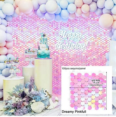 Prelijevajuća pozadina za zabavu sa šljokicama Svjetlucavi kvadratni panel sa šljokicama Vjenčanje Rođendanska zabava Dekoracija za dječje tuširanje