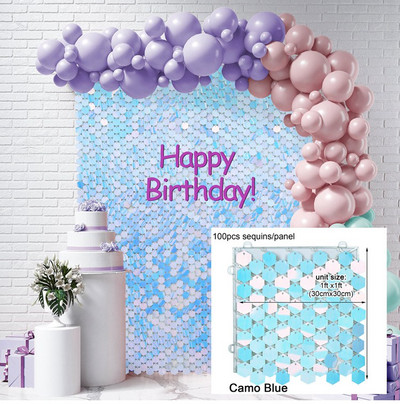 Prelijevajuća pozadina za zabavu sa šljokicama Svjetlucavi kvadratni panel sa šljokicama Vjenčanje Rođendanska zabava Dekoracija za dječje tuširanje