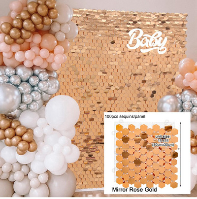 Prelijevajuća pozadina za zabavu sa šljokicama Svjetlucavi kvadratni panel sa šljokicama Vjenčanje Rođendanska zabava Dekoracija za dječje tuširanje