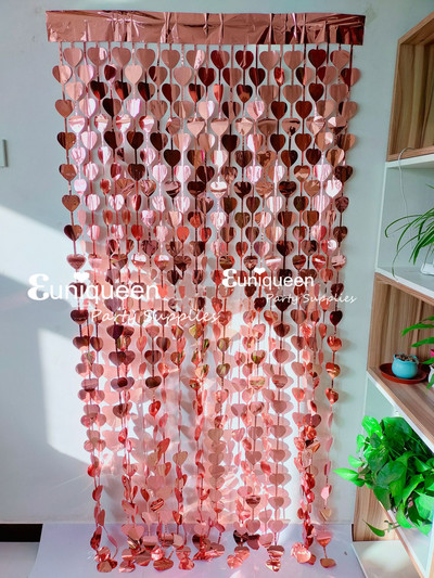 Roosi kuldne punane hõbedane südame taust foolium karv äärekardin sõbrapäeva sünnipäeva pulmapidu fotokabiini taust