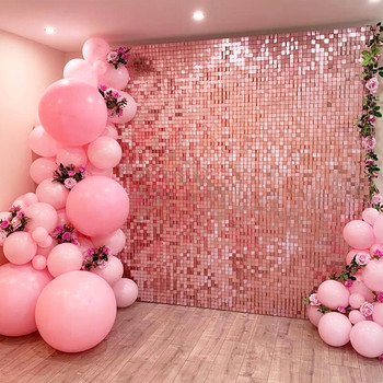 Фолио завеса парти фон завеса пайети фон сватбен декор бебе душ пайети стена блясък фон завеса рожден ден