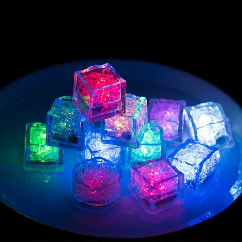 10 buc cuburi de gheață cu LED-uri pentru petrecere strălucitoare, bar cu lumini, pahar de vin, lampă luminoasă, festival de nuntă, decorațiuni de Crăciun, lumină cu neon