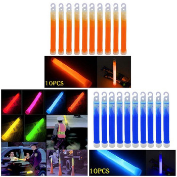 10 τμχ / παρτίδα 6 ιντσών πολύχρωμο Glow Stick Χημικό ελαφρύ ραβδί Camping Διακόσμηση έκτακτης ανάγκης Κλαμπ προμήθειες Χημικός φθορισμός
