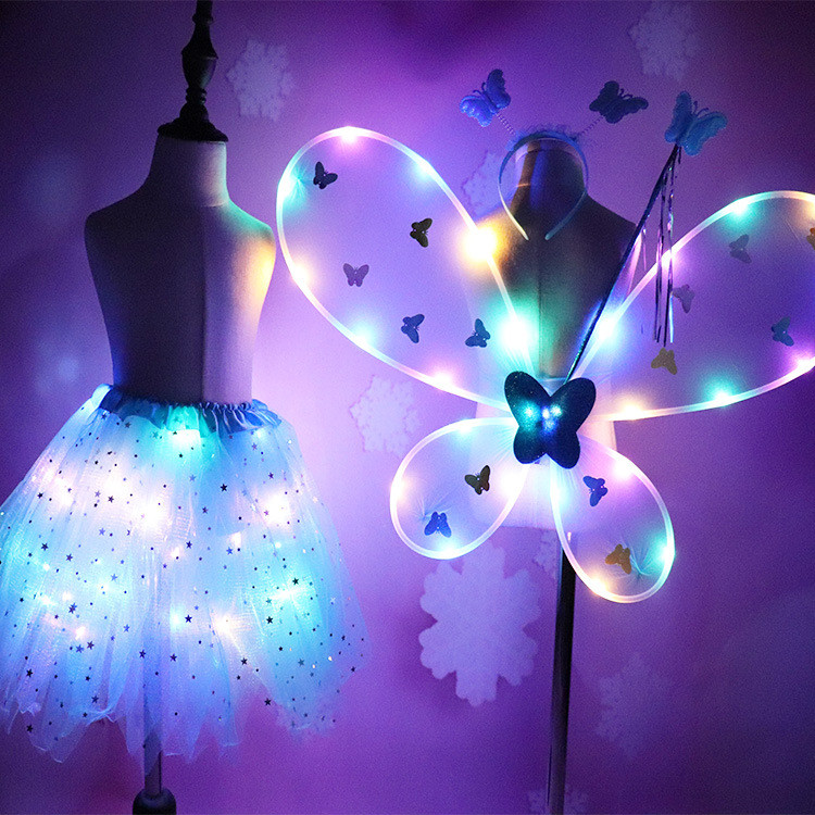 Helendav liblika tiibadega seelik haldjapulga peapael Tüdrukule kingitus palju õnne sünnipäevaks peokaunistus lastele luminofoorlamp peotarbed