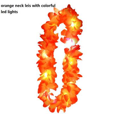 1kom Žene Djevojke LED svjetla Hawaii Flower Leis Traka za kosu Girlanda Hula Luau Sjajni vijenac Ogrlica Party Rođendan Vjenčanje Božić