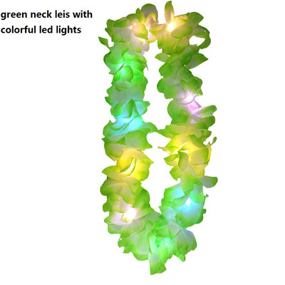 1kom Žene Djevojke LED svjetla Hawaii Flower Leis Traka za kosu Girlanda Hula Luau Sjajni vijenac Ogrlica Party Rođendan Vjenčanje Božić