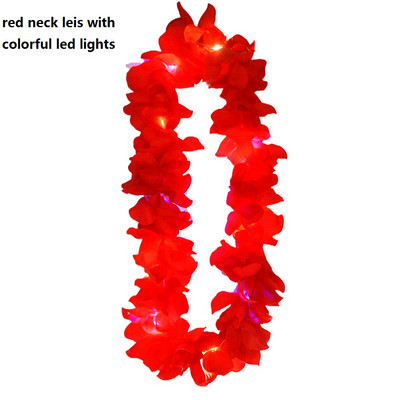 1kom Žene Djevojke LED svjetla Hawaii Flower Leis Traka za kosu Girlanda Hula Luau Sjajni vijenac Ogrlica Party Rođendan Vjenčanje Božić