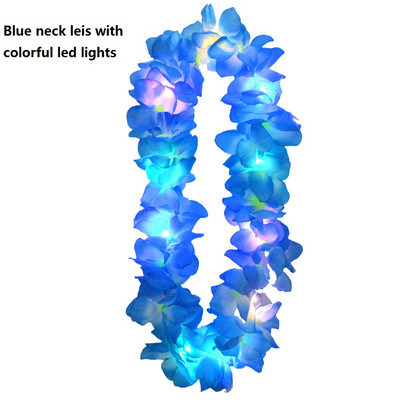 1kom Žene Djevojke LED svjetla Hawaii Flower Leis Traka za kosu Girlanda Hula Luau Sjajni vijenac Ogrlica Party Rođendan Vjenčanje Božić