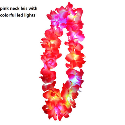 1kom Žene Djevojke LED svjetla Hawaii Flower Leis Traka za kosu Girlanda Hula Luau Sjajni vijenac Ogrlica Party Rođendan Vjenčanje Božić