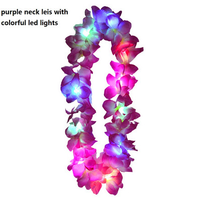1kom Žene Djevojke LED svjetla Hawaii Flower Leis Traka za kosu Girlanda Hula Luau Sjajni vijenac Ogrlica Party Rođendan Vjenčanje Božić