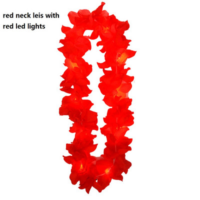 1kom Žene Djevojke LED svjetla Hawaii Flower Leis Traka za kosu Girlanda Hula Luau Sjajni vijenac Ogrlica Party Rođendan Vjenčanje Božić