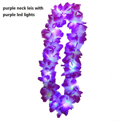 1kom Žene Djevojke LED svjetla Hawaii Flower Leis Traka za kosu Girlanda Hula Luau Sjajni vijenac Ogrlica Party Rođendan Vjenčanje Božić