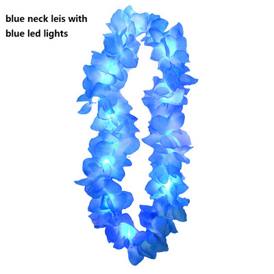 1kom Žene Djevojke LED svjetla Hawaii Flower Leis Traka za kosu Girlanda Hula Luau Sjajni vijenac Ogrlica Party Rođendan Vjenčanje Božić
