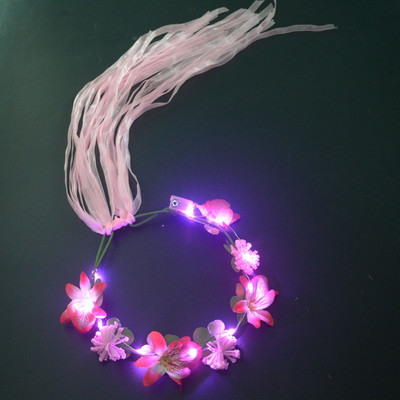 1kom Žene Djevojke LED svjetla Hawaii Flower Leis Traka za kosu Girlanda Hula Luau Sjajni vijenac Ogrlica Party Rođendan Vjenčanje Božić