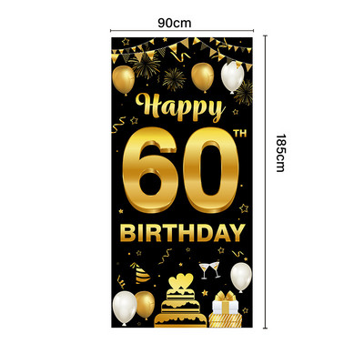 18 d. 21 d. 30 40 50 60 d. juodo aukso gimtadienio šventės dekoravimas su gimtadieniu vakarėlio reklamjuostės fono atmosferos išdėstymas plakatas