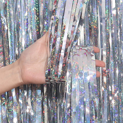 1Mx2M fooliumist tutt Sünnipäevapeo kaunistus Taust Ääriskardin Lastele Täiskasvanute fotokabiin Beebi dušš pulmadekoratsiooniga lasertutt