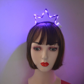 1 бр. Момичета Жени Queen Crown лента за глава Led Neon Rave Party Props Cosplay Birthday Costume Christmas Navidad Decoration 2023
