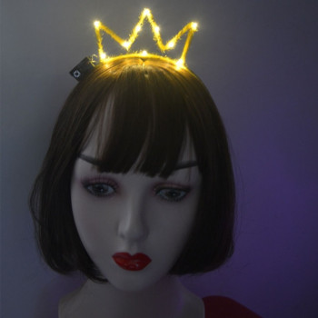 1 бр. Момичета Жени Queen Crown лента за глава Led Neon Rave Party Props Cosplay Birthday Costume Christmas Navidad Decoration 2023