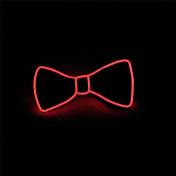Мъжка светеща папийонка EL Wire Неонови LED светещи парти Хелоуин Коледа Светеща светеща декорация Бар Клуб Сцена Реквизит Облекло