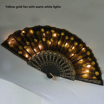 LED svjetleći paun, kineski ručni ventilator, scenski nastup, osvijetljeni poklon za rođendansku zabavu, bar, fluorescentni rekviziti