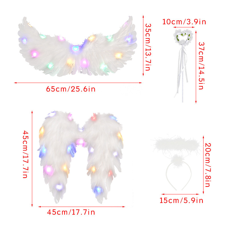 LED lemputės Baltos angelo plunksnos sparnai Moterų Vaikų Mergaičių Foto Rekvizitai Vestuvių Gimtadienio Dovana Mergvakaris „Pasidaryk pats“ namų dekoravimas